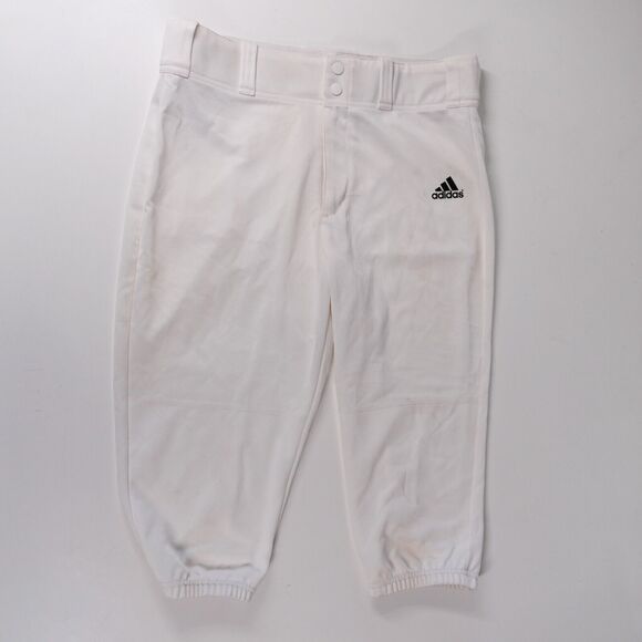 Adidas Climalite Baseball Trouser Slacks Leggings Polyester Pants Medium White - Picture 1 of 16